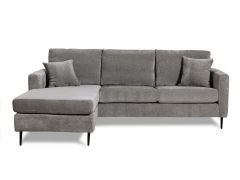 ספה פינתית תלת מושבית בד בגוון אפור 240 ס"מ דגם RANDOM