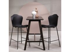 כסא בר שחור פלסטיק קשיח משענת גב דגם FLOW