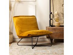 כורסא בד קטיפה חרדל דגם פרינסי