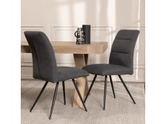 כסא פינת אוכל אפור כהה בד דגם מיילי