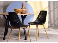 כסא פינת אוכל שחור פלסטיק קשיח דגם ZOY