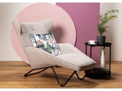 כורסא שזלונג בד בגוון אפרפר דגם LONGI