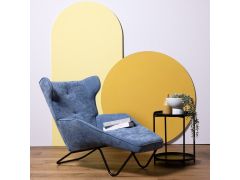 כורסא שזלונג בד בגוון כחול דגם LONGI