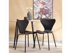 כסא פינת אוכל שחור פלסטיק קשיח דגם SKIPI