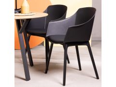 כסא פינת אוכל שחור פלסטיק דגם MONO-B