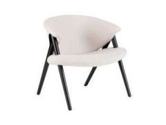 כורסא עץ אשא/בד בגוון אפור בהיר/שחור דגם BORK