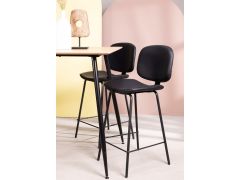 כסא בר שחור משענת גב דמוי עור דגם BLOG