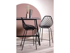 כסא בר פלסטיק שחור משענת גב דגם NET