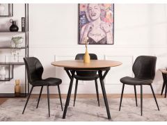 שולחן אוכל קוטר 110 ס"מ בגוון טבעי דגם ARKA