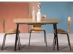 שולחן אוכל נפתח 120*70 ס"מ בגוון טבעי דגם NORD