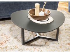 שולחן סלון זכוכית אפור כהה 89*89 ס"מ דגם דברו