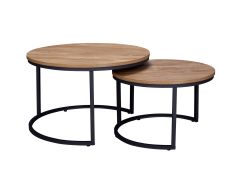 סט שולחנות סלון עגולים 74/59 ס"מ בגוון דבש דגם TWALO