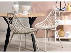 כסא פינת אוכל קרם פלסטיק דגם NET