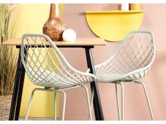 כסא בר פלסטיק ירוק משענת גב דגם NET