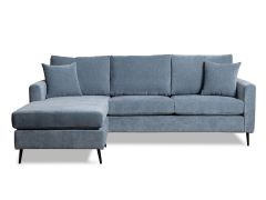 ספה פינתית תלת מושבית בד בגוון תכלת 240 ס"מ דגם RANDOM