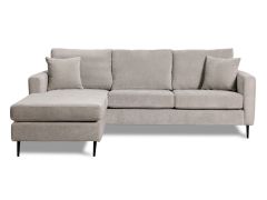 ספה פינתית תלת מושבית בד בגוון אפור בהיר 300 ס"מ דגם RANDOM