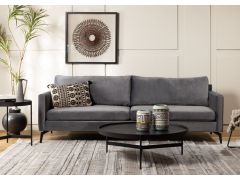 ספה תלת מושבית 240 ס"מ בד אפור כהה דגם איילין