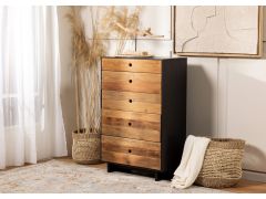 שידה בגוון טבעי/שחור דגם הולסי