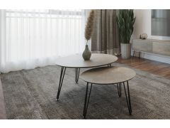 זוג שולחנות סלון בעיצוב גרניט זהב