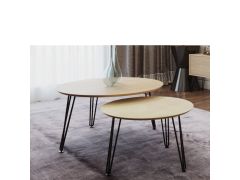 זוג שולחנות סלון קולקציית עץ טבעי