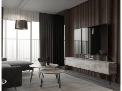 סט מזנון רוחב 2 מטר וזוג שולחנות לסלון קולקציית שיש אפור