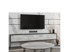 מזנון לסלון 1.8 מטר קולקציית שיש משולב