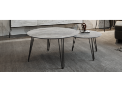 זוג שולחנות סלון קולקציית שיש משולב