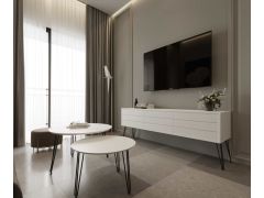 סט מזנון רוחב 2 מטר וזוג שולחנות לסלון קולקציית שלג