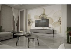 סט מזנון רוחב 2 מטר וזוג שולחנות לסלון קולקציית בטון כהה