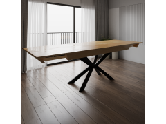 שולחן פינת אוכל מלבני נפתח דגם עץ טבעי