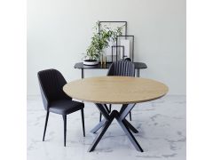 שולחן פינת אוכל עגול מעץ קוטר 1.20 דגם אלון טבעי