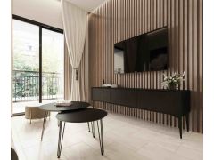 סט מזנון רוחב 2 מטר וזוג שולחנות לסלון דגם קיסר בגוון שחור