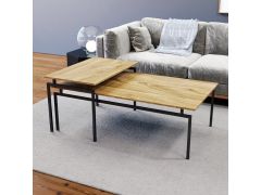 זוג שולחנות סלון מעוצבים דגם ברידג’ בגוון פורניר אלון