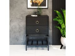 שידה לחדר השינה עם 2 מגירות בעיצוב יוקרתי דגם לגונה