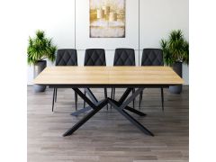 פינת אוכל מלבנית נפתחת + 4 כסאות דגם עץ טבעי