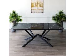 שולחן פינת מלבנית נפתחת דגם גלורי גרניט שחור