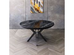 שולחן פינת אוכל עגולה נפתחת דגם גלורי גרניט שחור