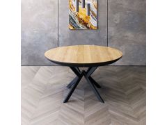 שולחן פינת אוכל עגולה נפתחת דגם גלורי עץ טבעי