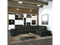 מערכת ישיבה פינתית עם ידית מתכווננת דגם סנסה Ram Design צבע אפור כהה