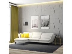 סלון פינתי דגם ארייה מבד סוואנה קטיפתי Ram Design צבע שמנת