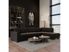 מערכת ישיבה פינתית מעוצבת מבד דגם ורונה Ram Design צבע שחור