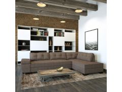 מערכת ישיבה פינתית עם ידית מתכווננת דגם סנסה Ram Design צבע חום כהה