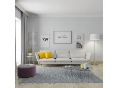 ספה תלת מושבית דגם עדן מבד סוואנה קטיפתי Ram Design צבע שמנת