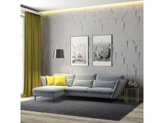 סלון פינתי דגם ארייה מבד סוואנה קטיפתי Ram Design צבע אפור בהיר