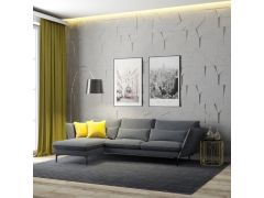 סלון פינתי דגם ארייה מבד סוואנה קטיפתי Ram Design צבע אפור כהה