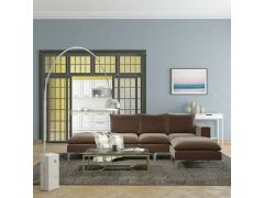 מערכת ישיבה מודולארית מבד קטיפתי עם 2 הדומים דגם אושר בגוון חום