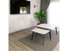 זוג שולחנות לסלון דגם איסלנד שלג