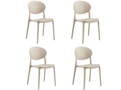 סט 4 כסאות לפינת אוכל דגם דובאי גוון בז'