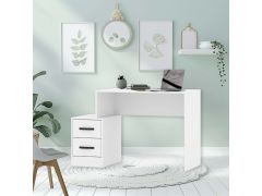 שולחן כתיבה לבן עם 2 מגירות בצד רוחב 115 ס"מ דגם אטלס