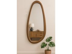 מראת עץ אליפסה יוקרתית עם מסגרת עץ